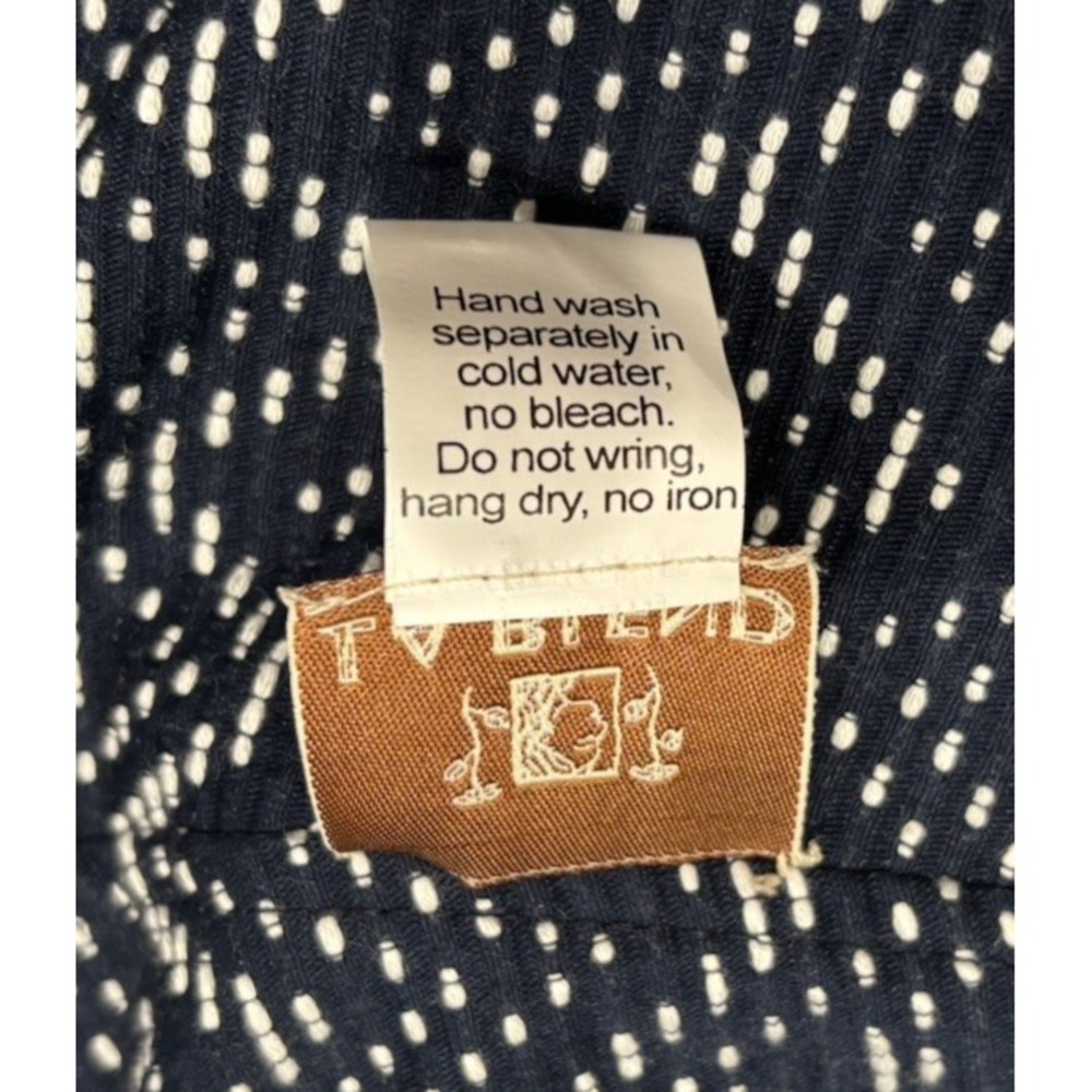 NEW La Blend Mandarin Open Jacket Sz‎ M Navy White 3/4 Sleeve Reversible Pockets - Picture 11 of 12